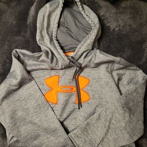 Under Armour Gray and Orange Athletic Jacket with Hood